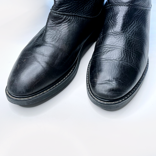 roots black tall leather boots - size 9