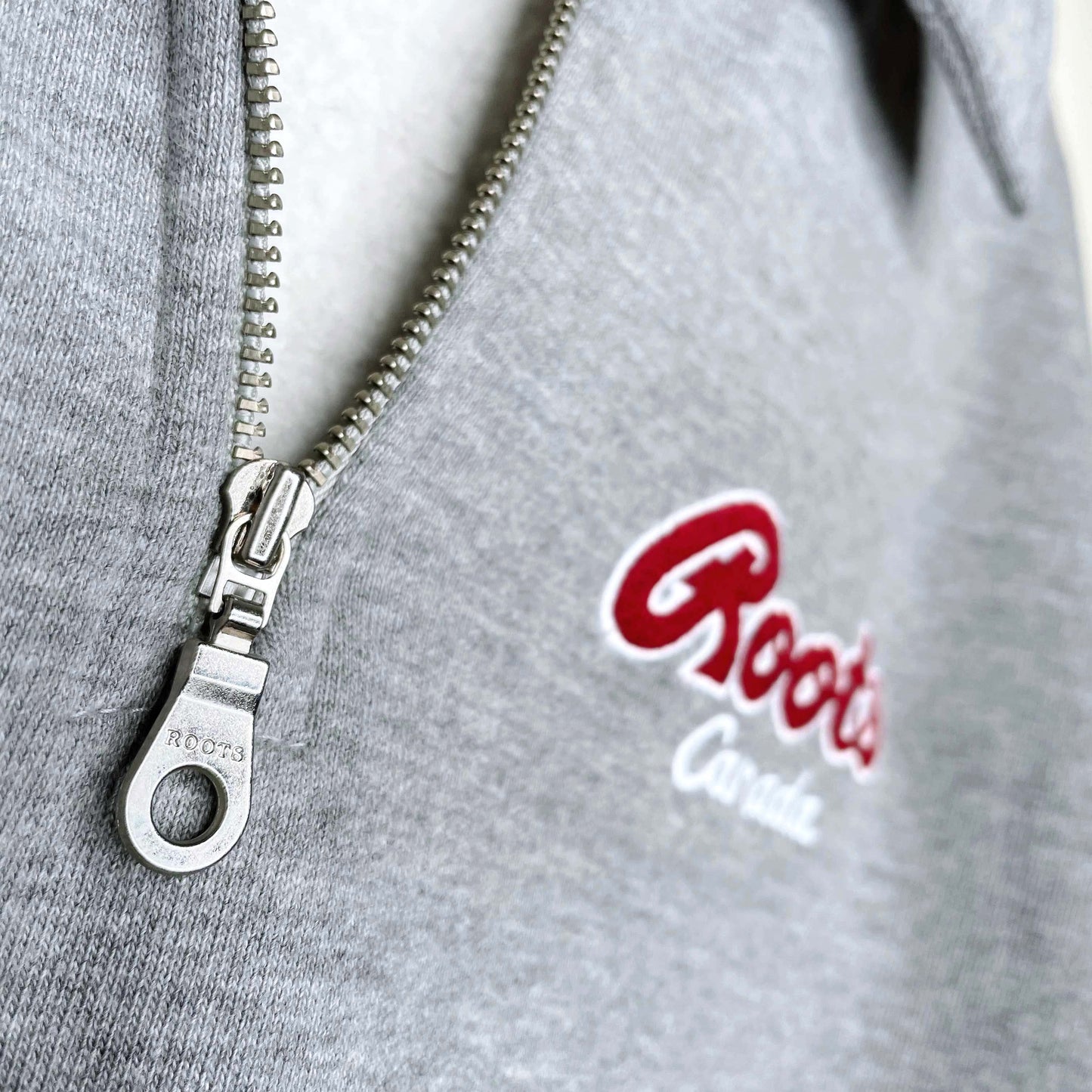 vintage 90s roots 1/4 zip grey sweatshirt - size large