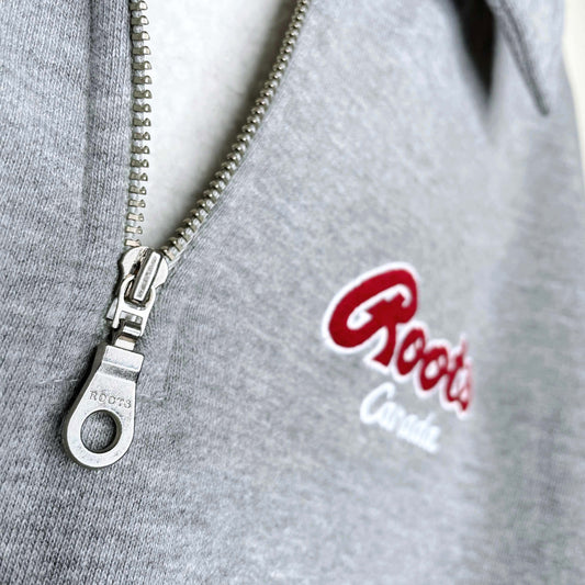 vintage 90s roots 1/4 zip grey sweatshirt - size large