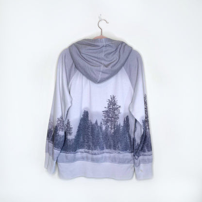 roots sublimated winter forest hoodie - size small