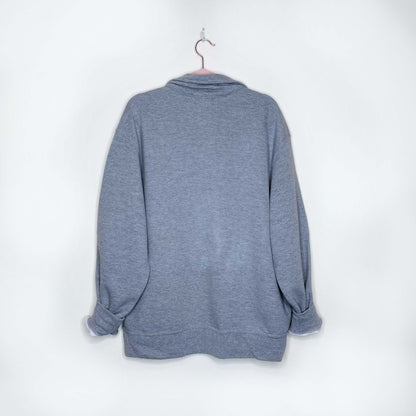 vintage 90s roots 1/4 zip grey sweatshirt - size large
