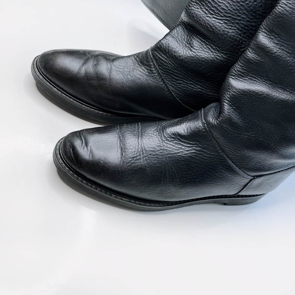 roots black tall leather boots - size 9