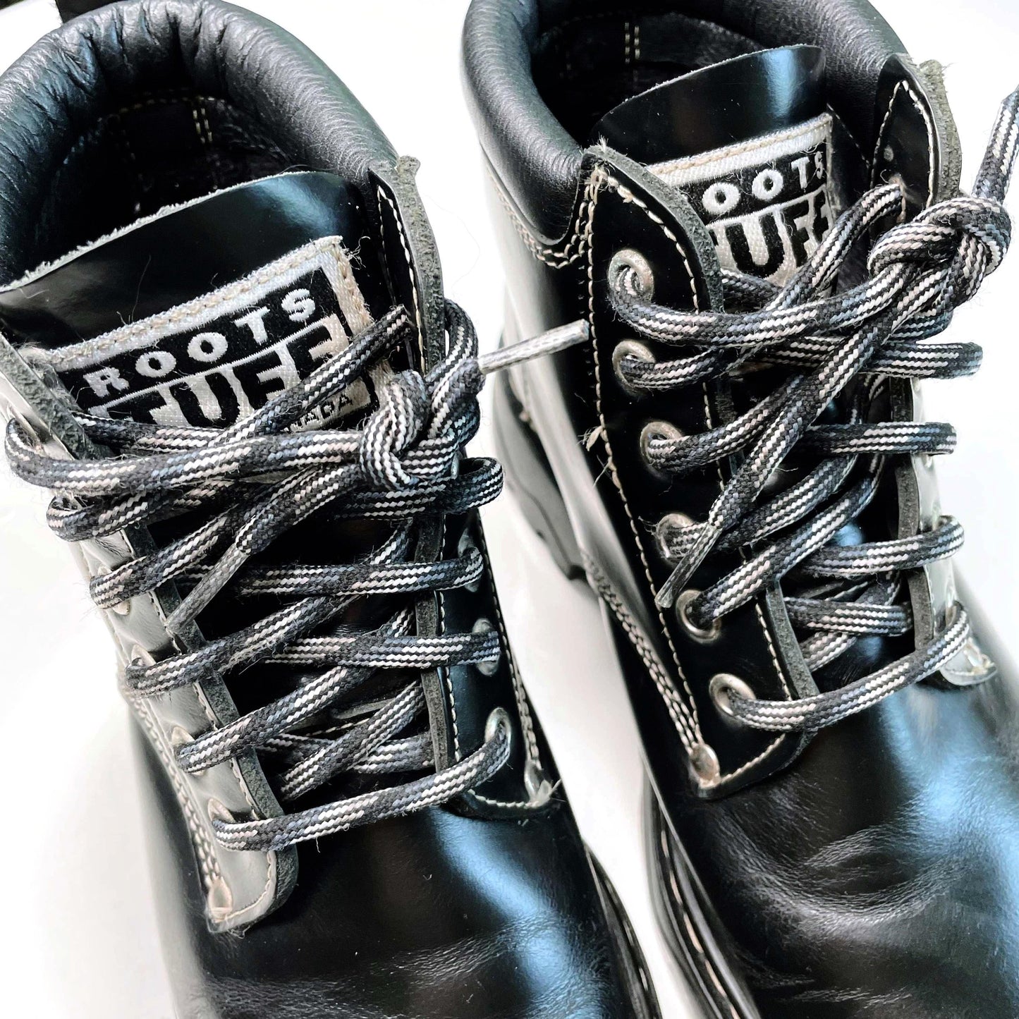 vintage roots tuff 90's lace-up hiking boots - size 7/7.5