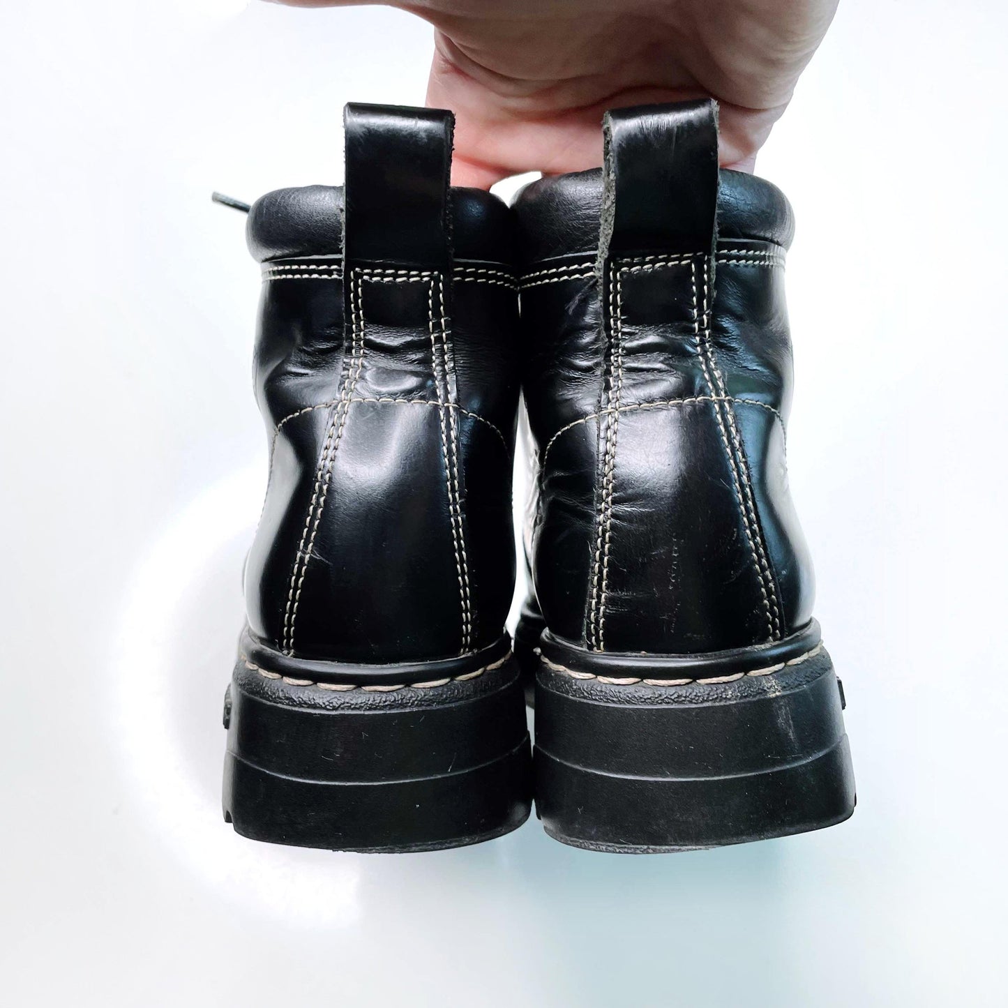 vintage roots tuff 90's lace-up hiking boots - size 7/7.5