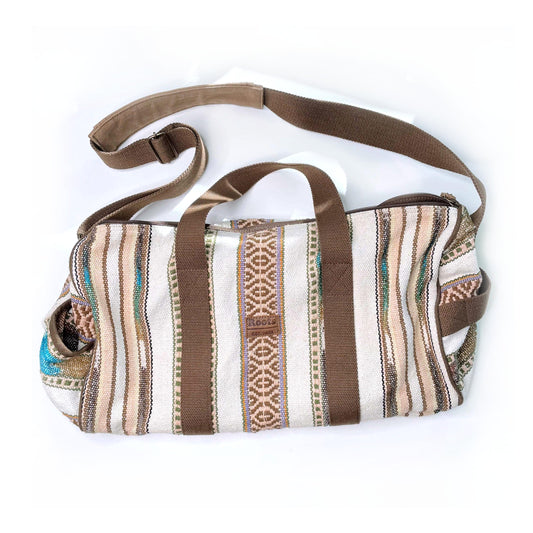 roots large woven boho country ranch duffle bag