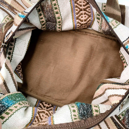 roots large woven boho country ranch duffle bag