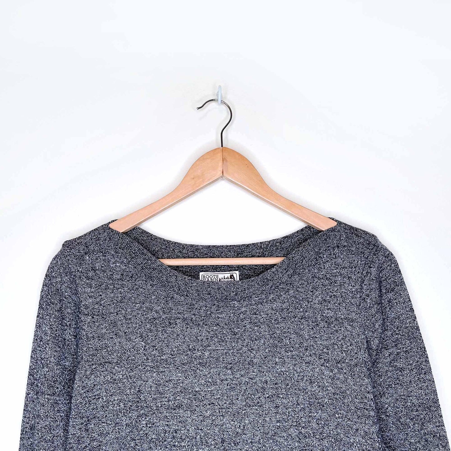 roots cabin heather long sleeve lightweight knit - size small