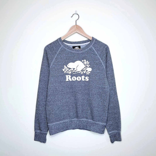 Roots Original salt &amp; pepper crewneck sweatshirt - size Small