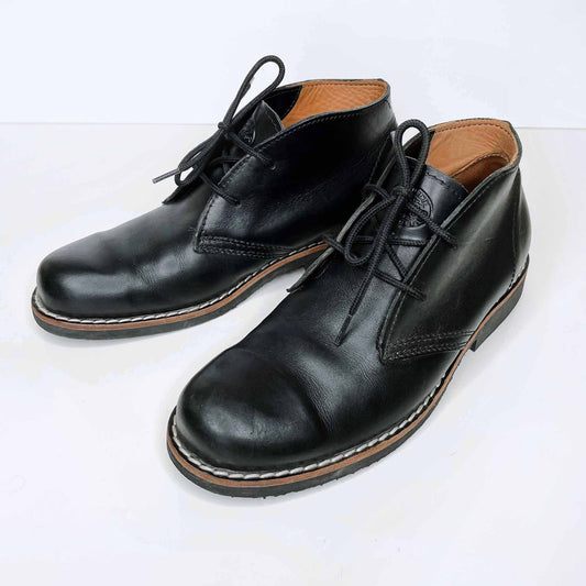 roots black lace up leather desert chukka boots - size 8