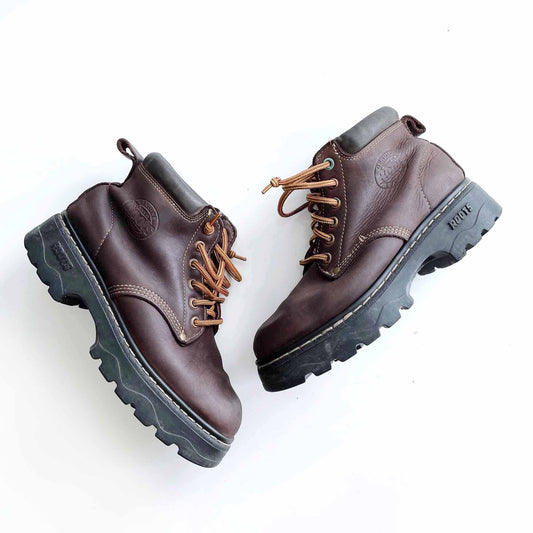 vintage roots tuff 90's lace up hiking boots - size 7