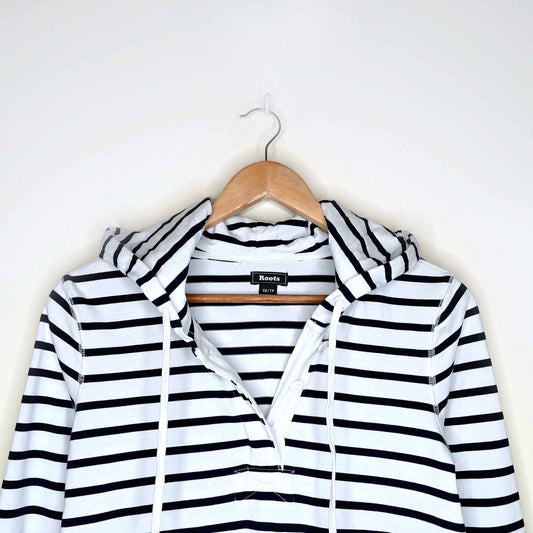 roots beach cottage hooded long sleeve top - size xs