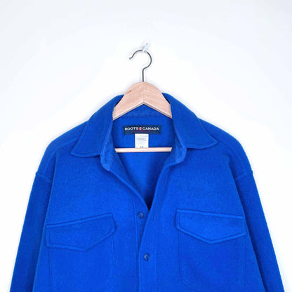 vintage roots outdoor blue fleece shacket - size small