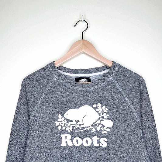 Roots Original salt &amp; pepper crewneck sweatshirt - size Small