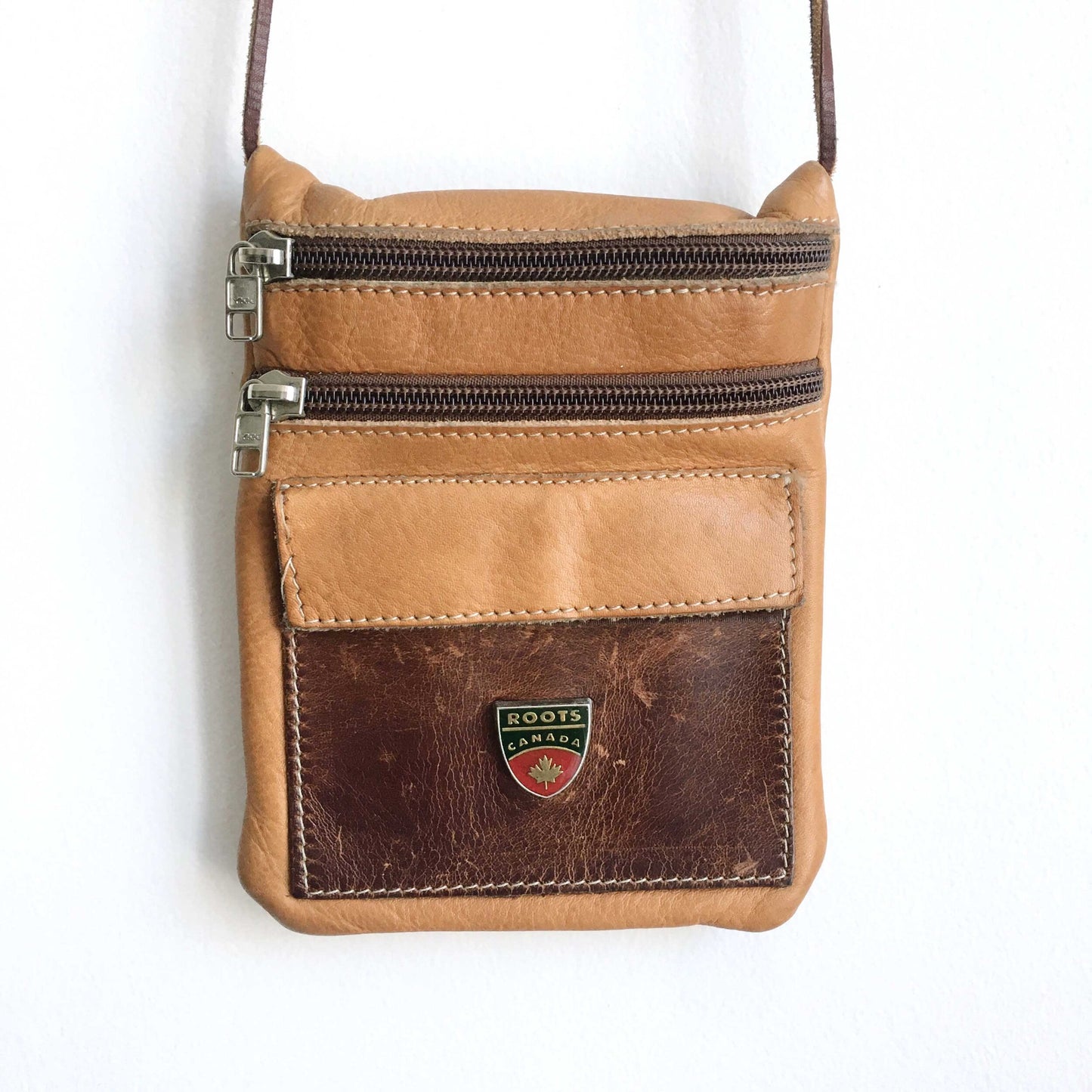 Roots vintage mini leather cross body