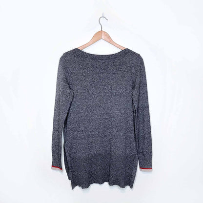 roots cabin heather long sleeve lightweight knit - size small