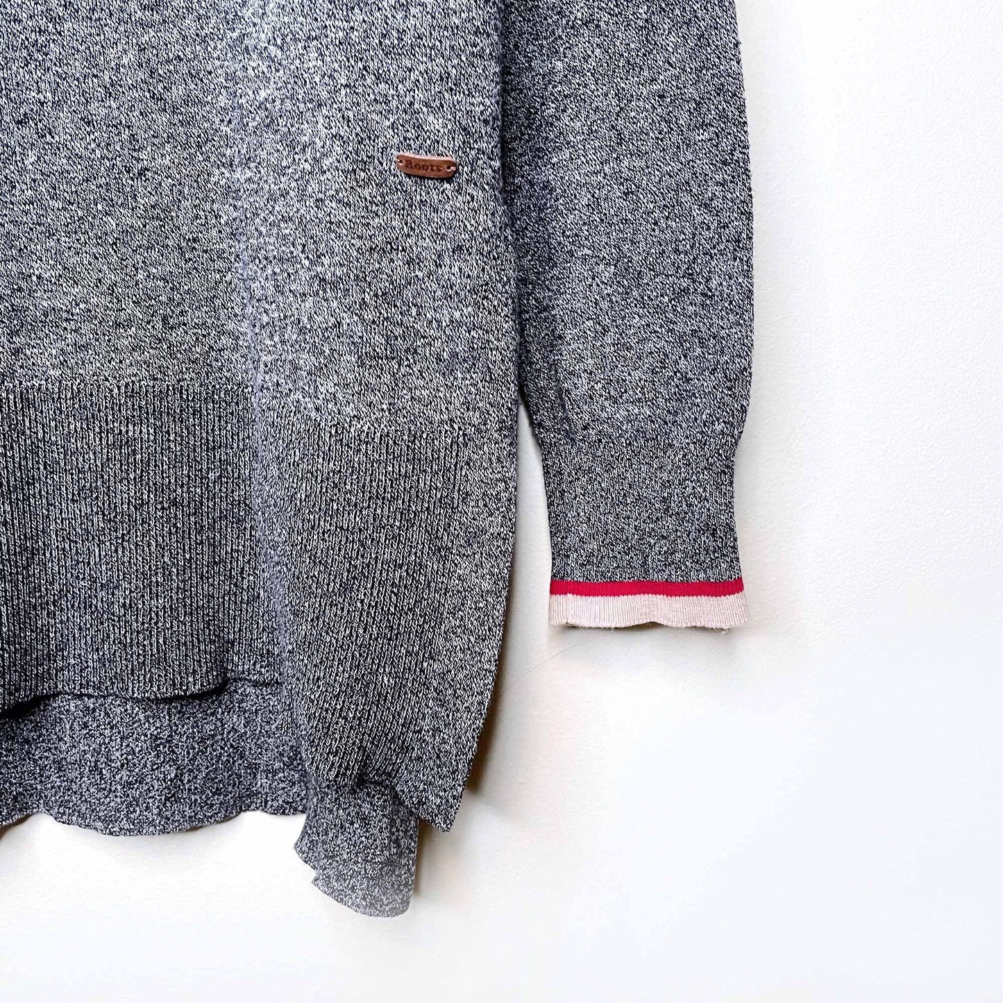 roots cabin heather long sleeve lightweight knit - size small