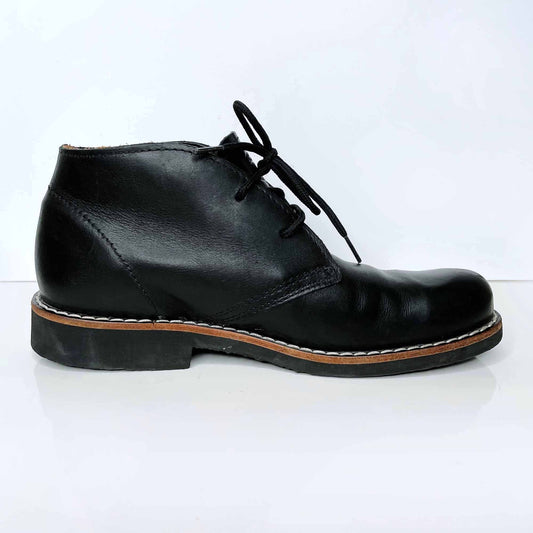 roots black lace up leather desert chukka boots - size 8