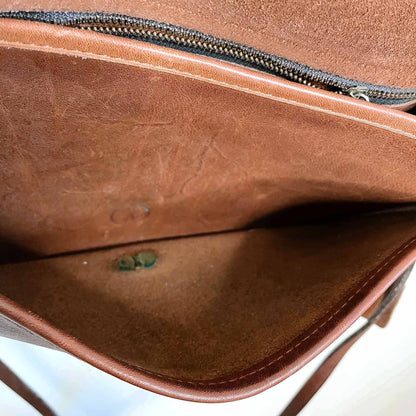 Vintage Roots leather saddle bag cross body