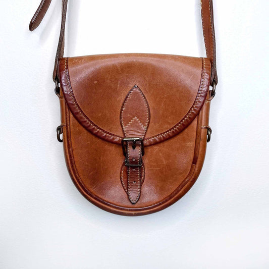 Vintage Roots leather saddle bag cross body