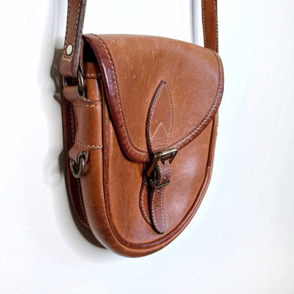 Vintage Roots leather saddle bag cross body
