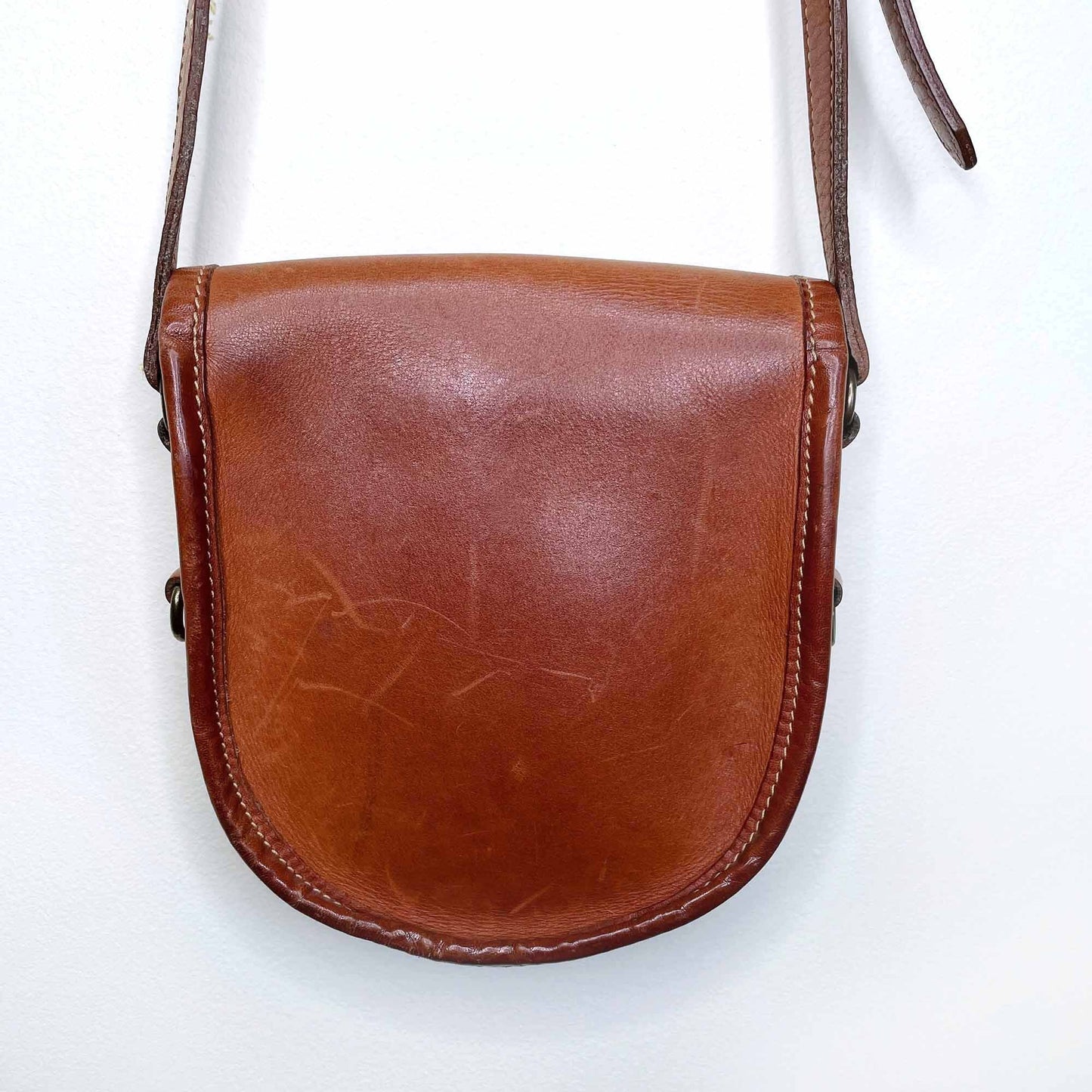 Vintage Roots leather saddle bag cross body