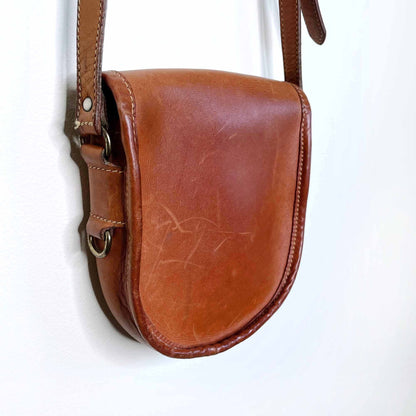 Vintage Roots leather saddle bag cross body