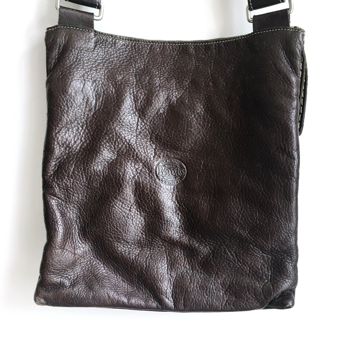 Roots leather cross body messenger bag