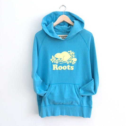 Roots Hoodie with felt logo - size Large