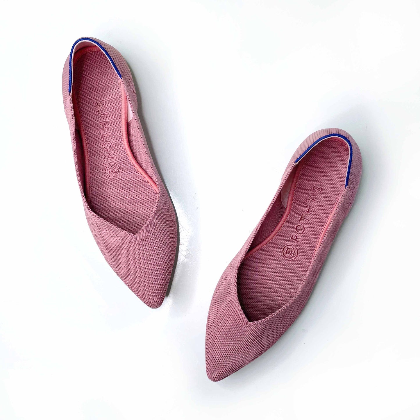 rothy's the point flat shoes in rosebud - size 8.5