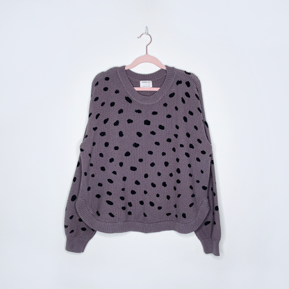jackson rowe brown polka dot chukar sweater - size small