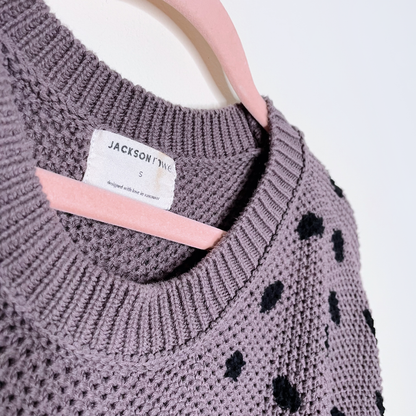 jackson rowe brown polka dot chukar sweater - size small