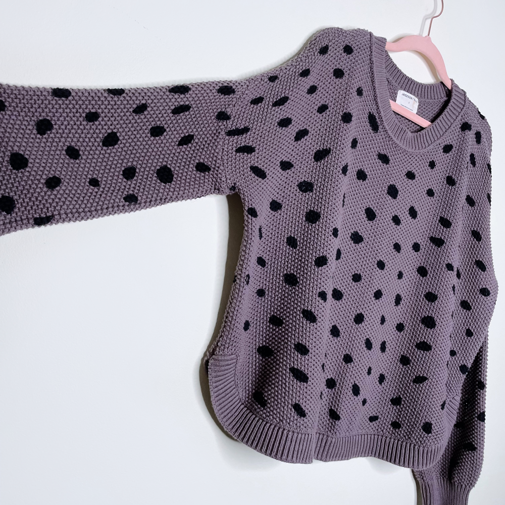 jackson rowe brown polka dot chukar sweater - size small