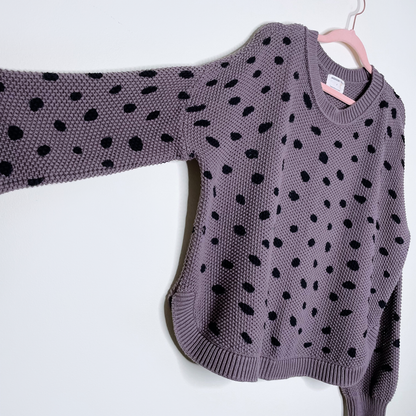 jackson rowe brown polka dot chukar sweater - size small