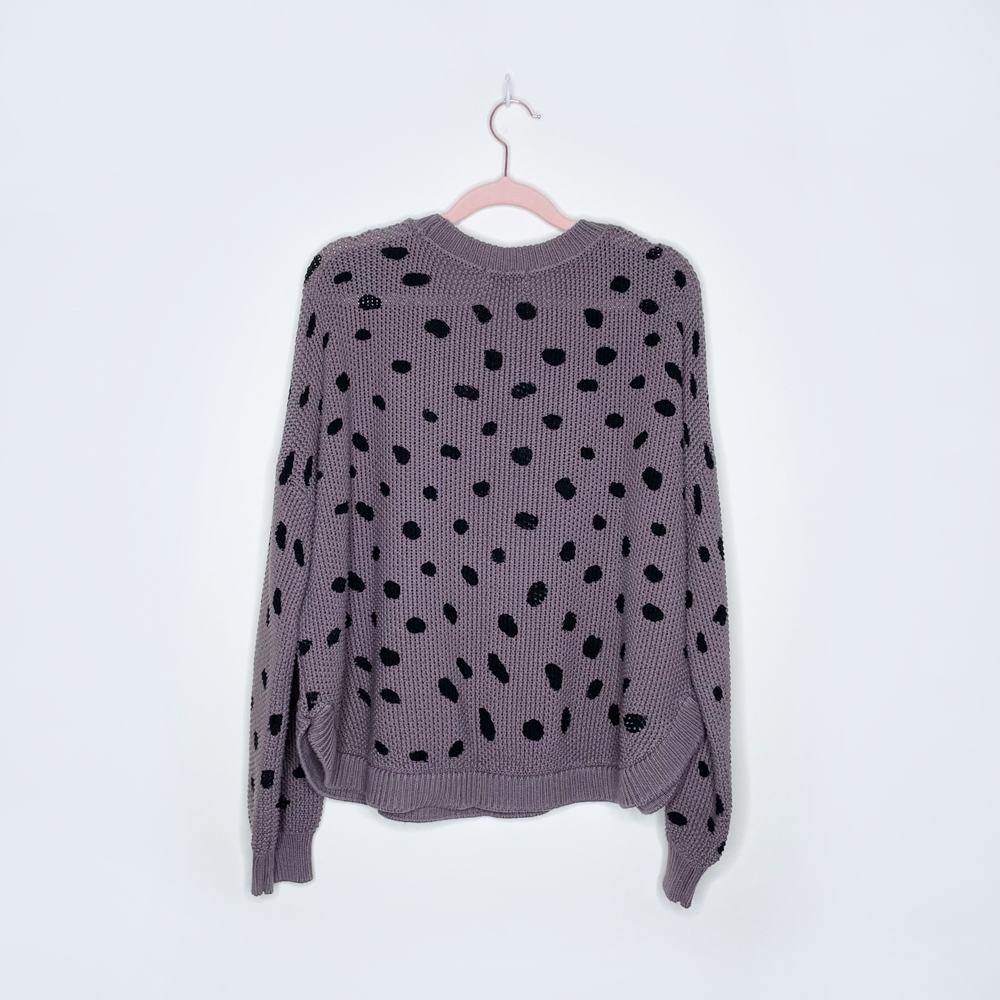 jackson rowe brown polka dot chukar sweater - size small