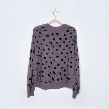 jackson rowe brown polka dot chukar sweater - size small