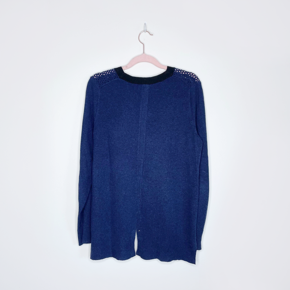 rebecca taylor wool-cashmere mesh yoke sweater - size medium