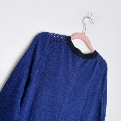 rebecca taylor wool-cashmere mesh yoke sweater - size medium