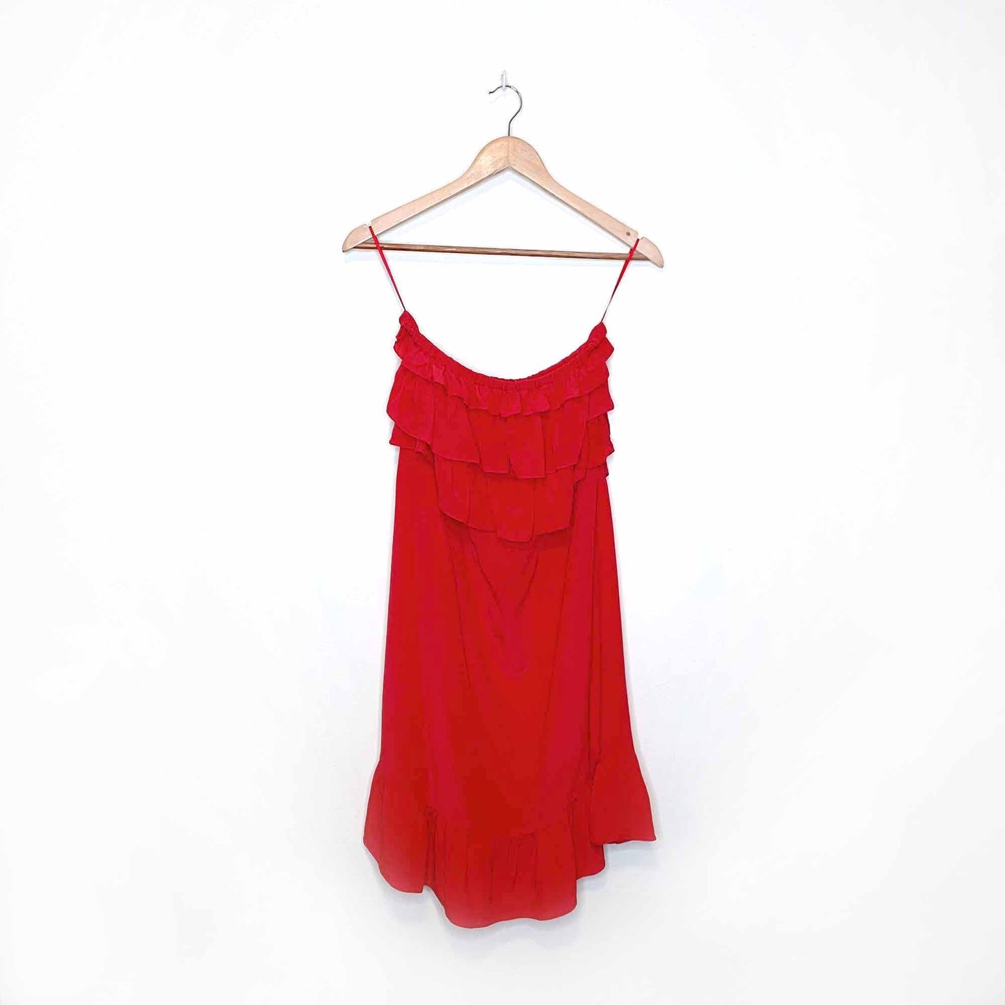 rebecca taylor strapless chelsea silk dress with ruffles - size 4