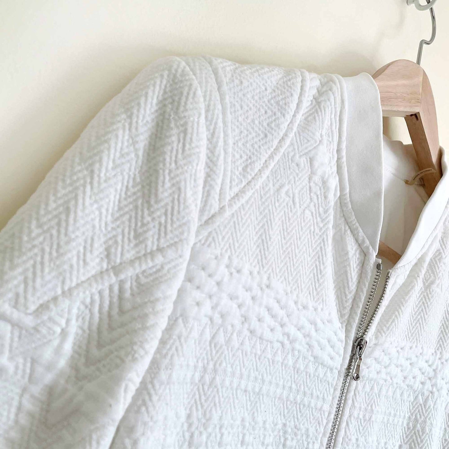 rebecca taylor jacquard white bomber jacket - size 0