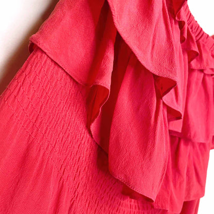 rebecca taylor strapless chelsea silk dress with ruffles - size 4