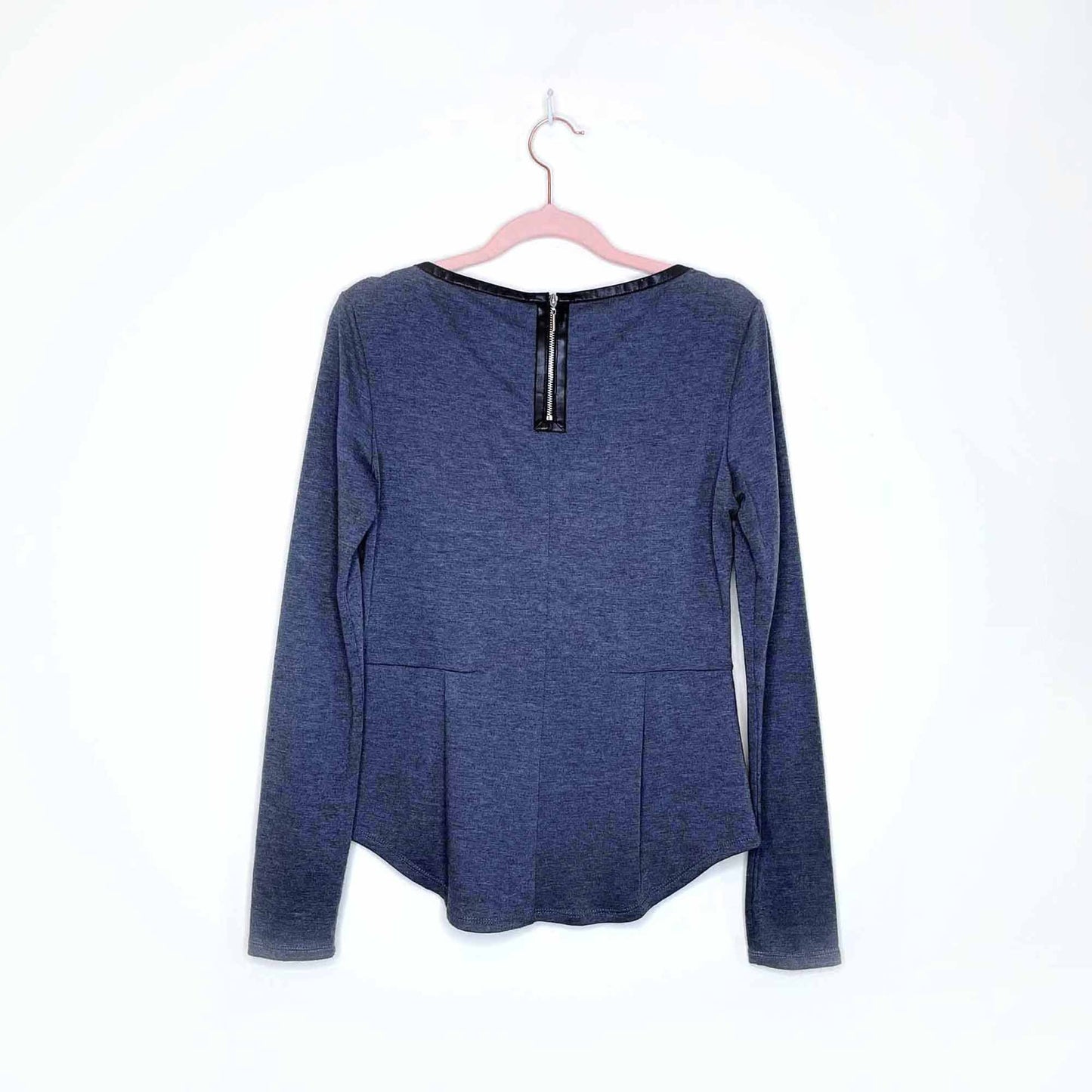 rebecca taylor long sleeve shirt with peplum hem - size xs