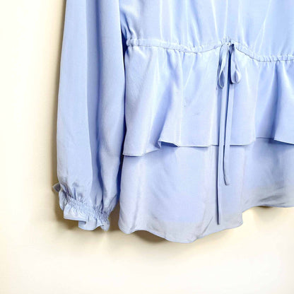 rebecca taylor silk double peplum hem blouse - size 10