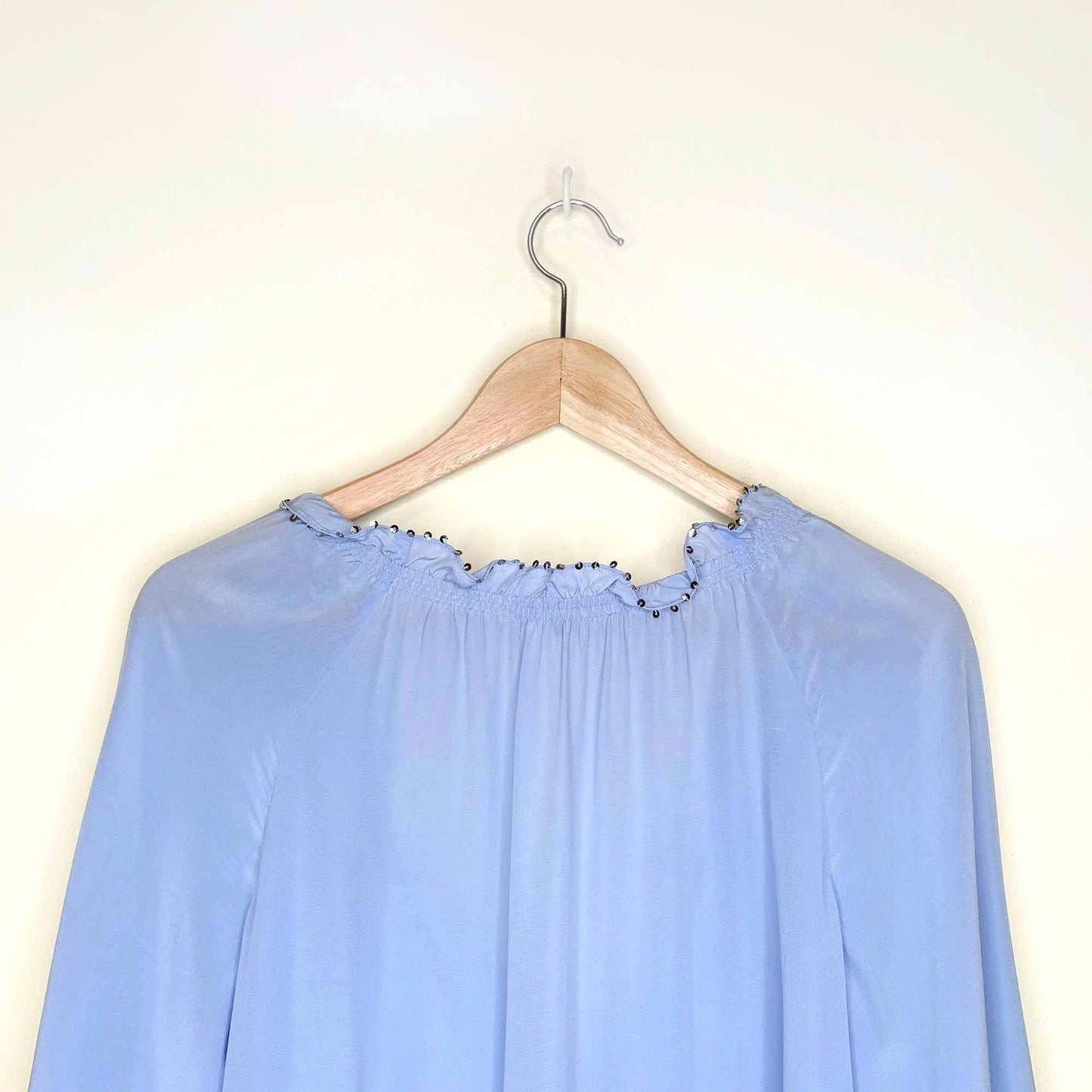 rebecca taylor silk double peplum hem blouse - size 10