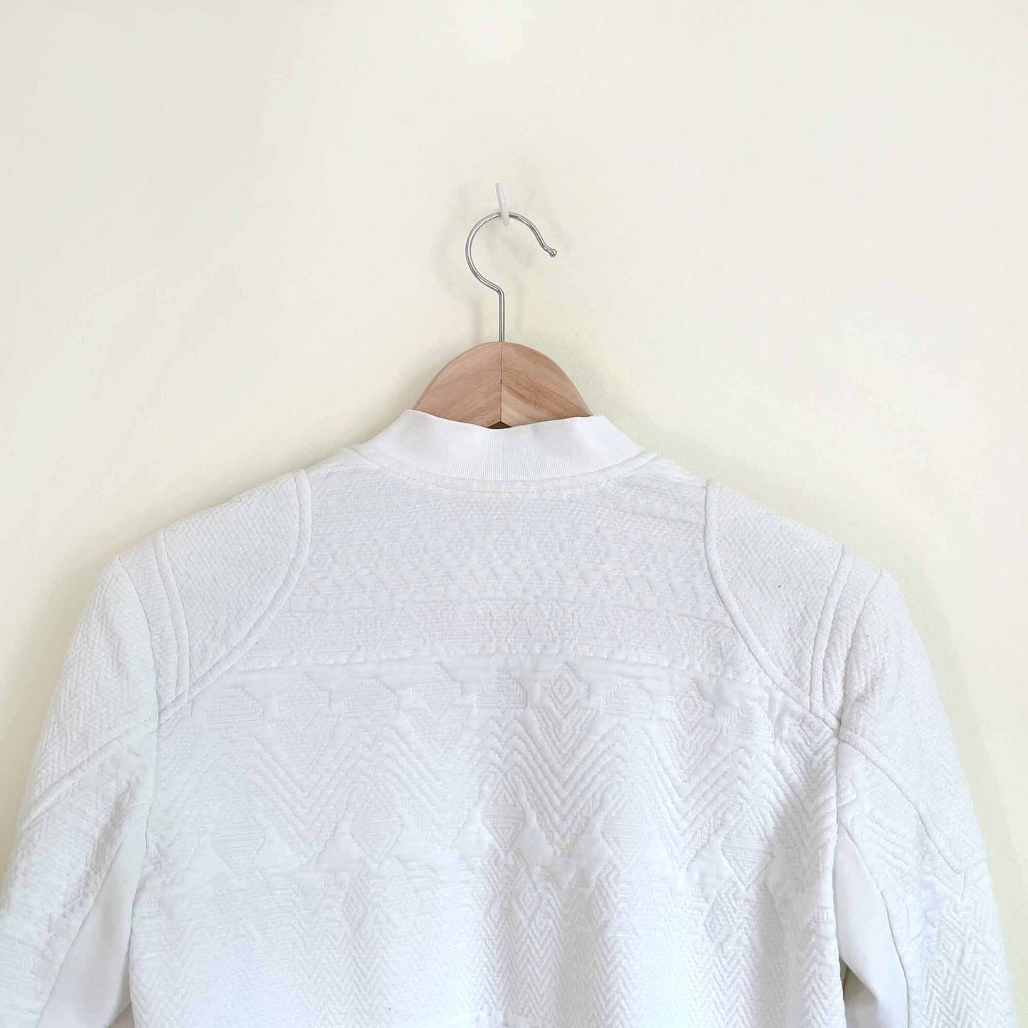 rebecca taylor jacquard white bomber jacket - size 0