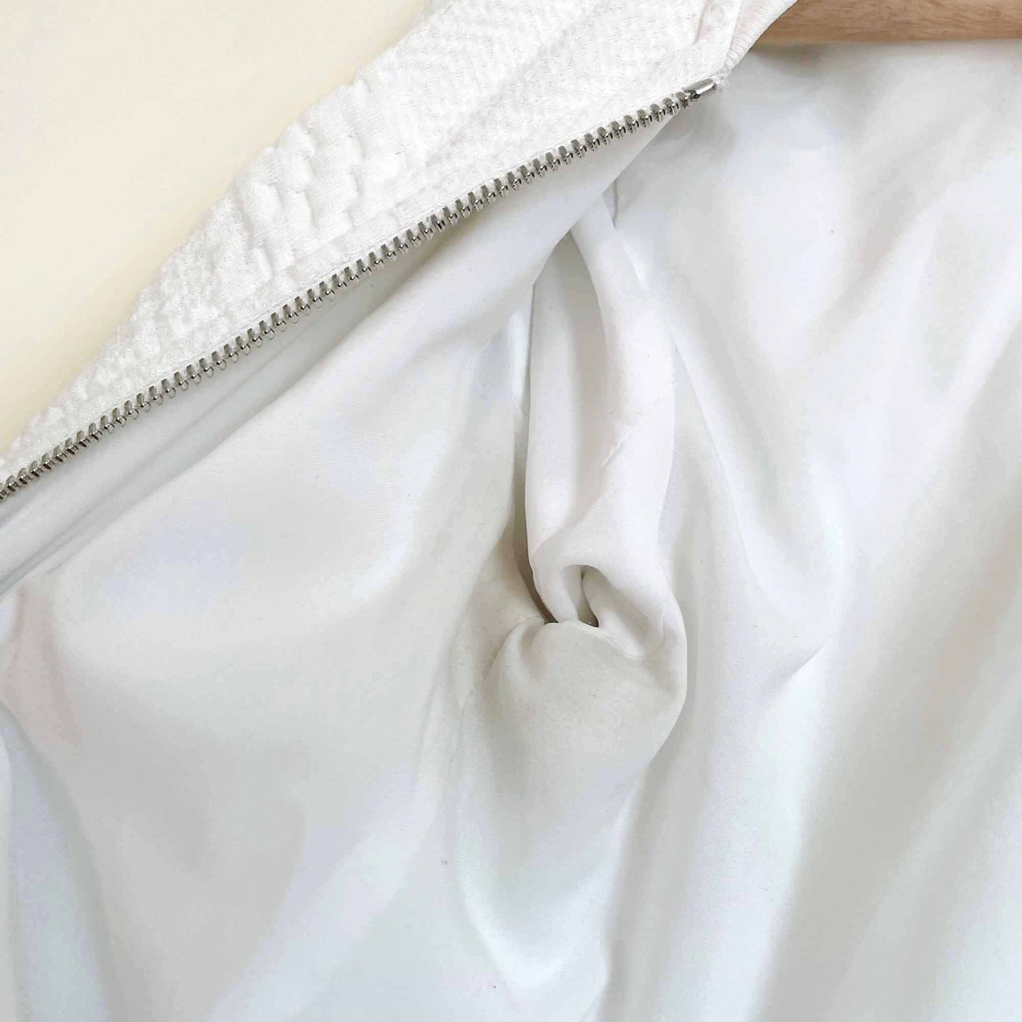rebecca taylor jacquard white bomber jacket - size 0