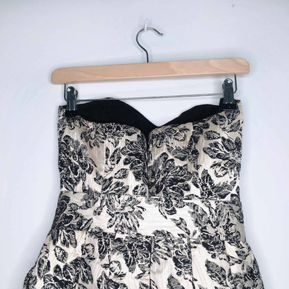 rubber ducky gold brocade strapless cocktail dress - size medium