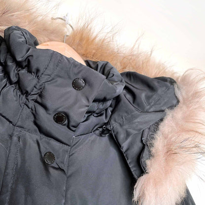 rudsak hooded down belted puffer jacket with fur - size large