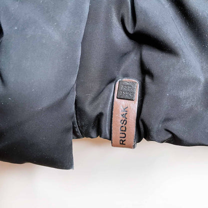 rudsak hooded down belted puffer jacket with fur - size large