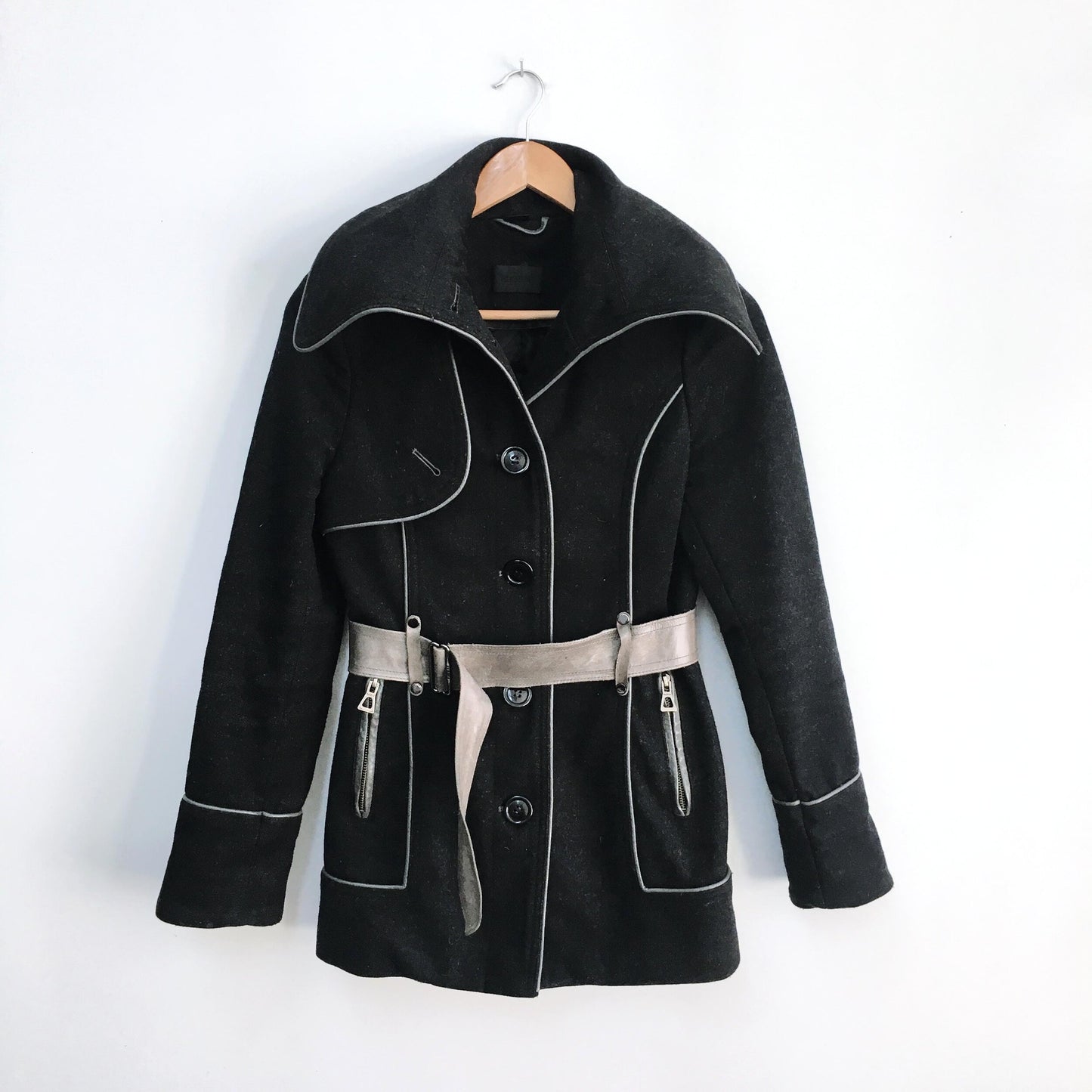 Rudsak Wool Jacket with Leather trim - size xs