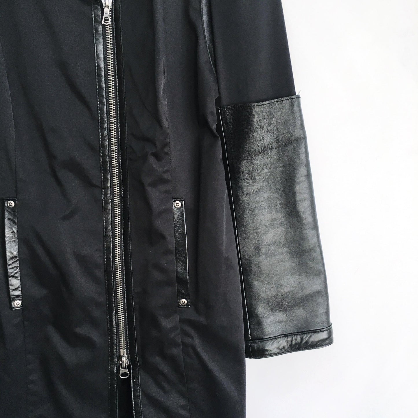 Rudsak Nylon Trench with Leather Trim - size Small